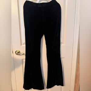 Black Velvet Flare Pants